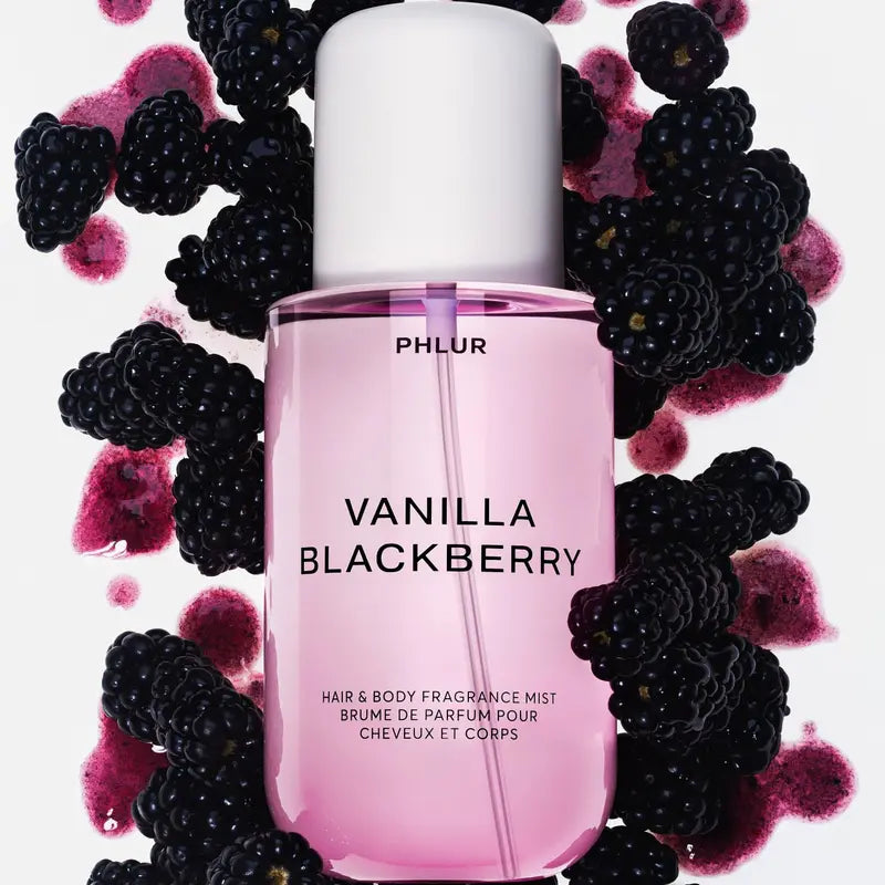 PHLUR Vanilla Blackberry Body Mist - Full Size Hair & Body Fragrance Mist with Vanilla, Blackberry, Purple Freesia & Black Currant (8 Fl Oz)