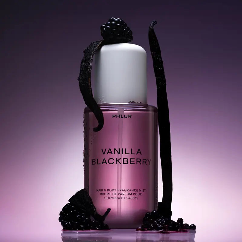 PHLUR Vanilla Blackberry Body Mist - Full Size Hair & Body Fragrance Mist with Vanilla, Blackberry, Purple Freesia & Black Currant (8 Fl Oz)
